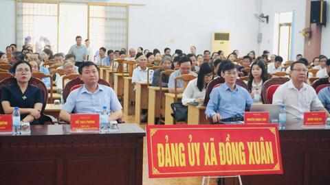 Đảng ủy xã Đồng Xuân kết nối trực tuyến Hội nghị toàn quốc quán triệt Nghị quyết Trung ương